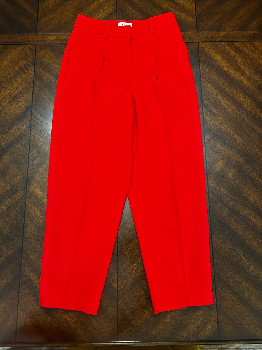 Etam Cropped Red Tailored Dress Pants